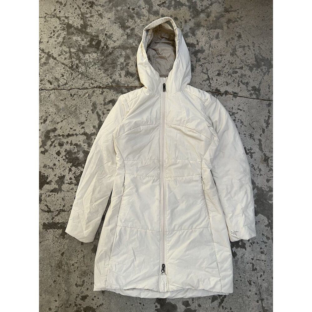 Arcteryx Darrah Jacket Womens Extra Small Ivory Insulated Hooded Puffer Coat